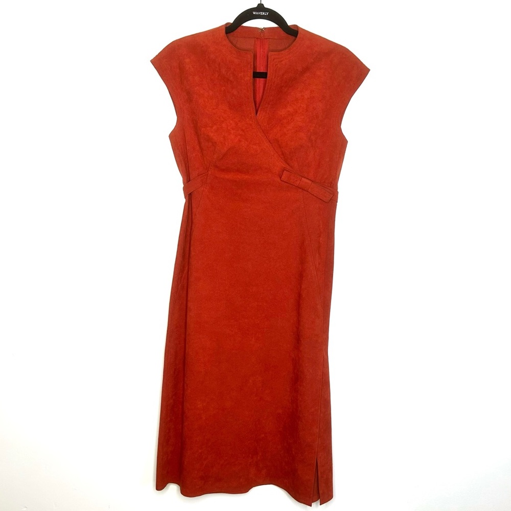 Vintage Suede Jerry Silverman by Salino rust knee length sleeveless dress size M